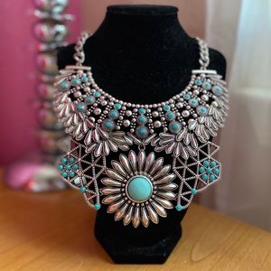 Aztec Tribal Bib Necklace